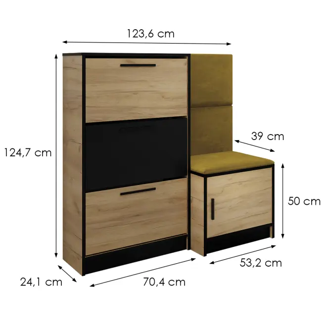 Cipőszekrény Kpl Foli Craft + Sárga (KRONOS 01)