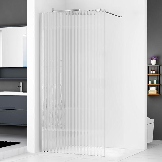 Zuhanyfal Walk-In Fly 100x195 króm