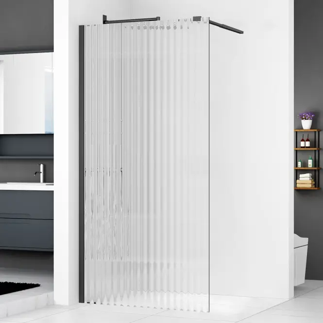 Zuhanyfal Walk-In Fly 120x195 black,2