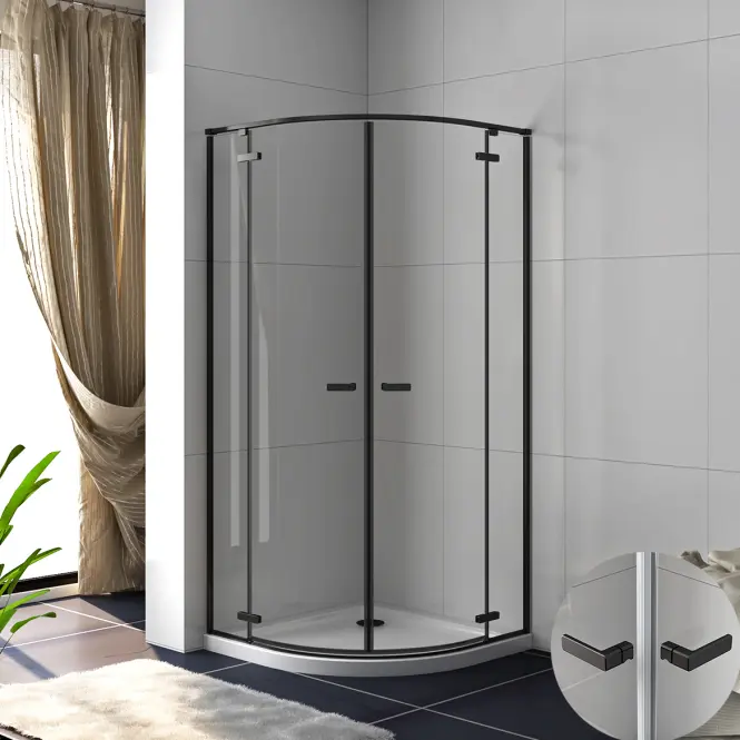Zuhanykabin félköríves Delta2 90x90195 black,2