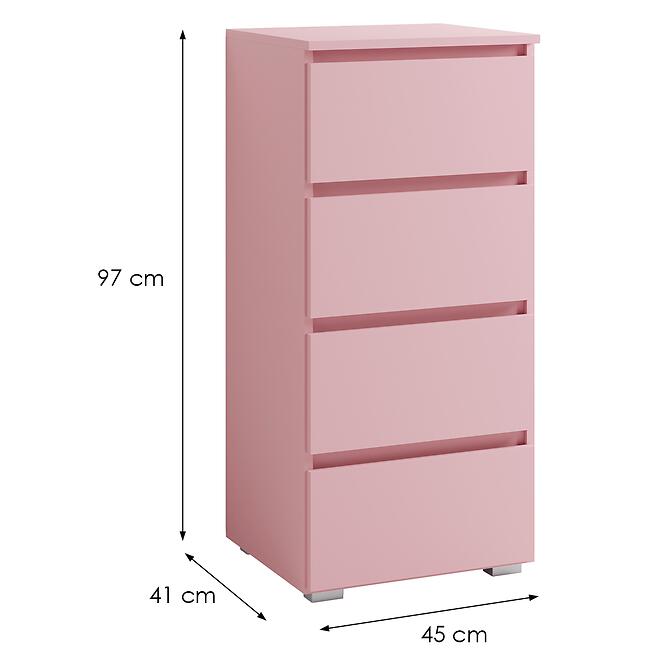 Komód Keskeny 4s Cosmo C07 Rózsaszín,2