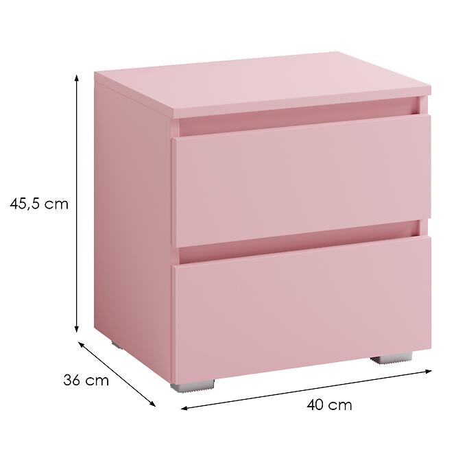 Éjjeliszekrény Cosmo C13 rózsaszín,2