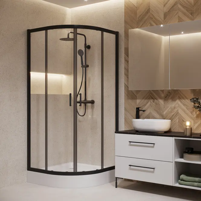 Zuhanykabin Brasco 80x80x190 black S168-003