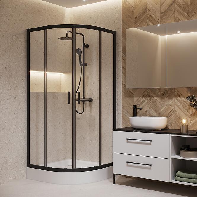 Zuhanykabin Brasco 80x80x190 black S168-003