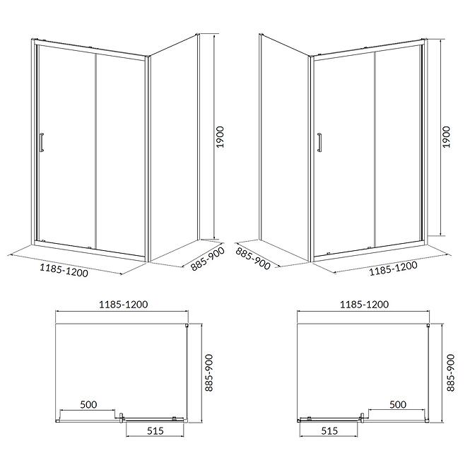 Zuhanykabin Brasco Slide 120x90x190 black S168-016