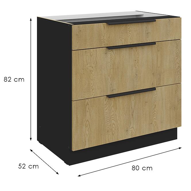 Konyhaszekrény Cremona Bl 80d 3s Bb