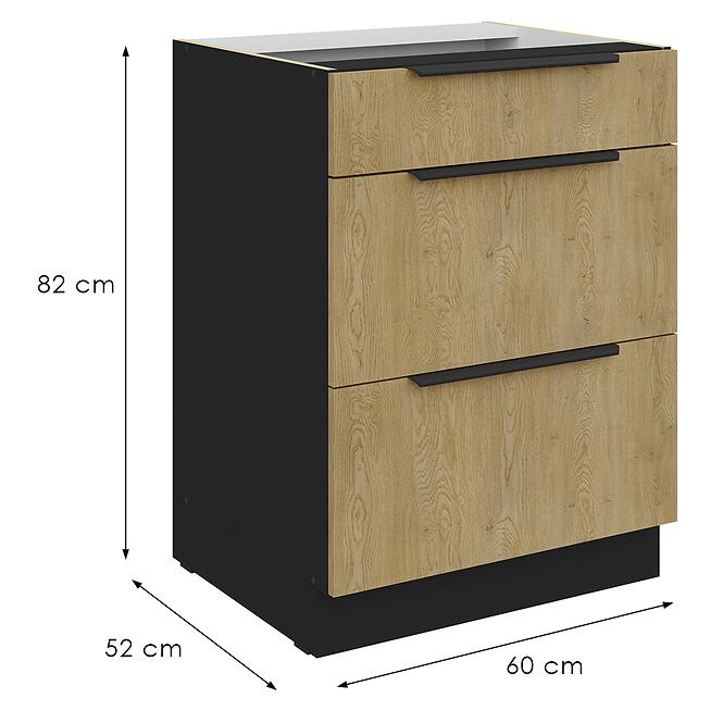 Konyhaszekrény Cremona Bl 60d 3s Bb,3