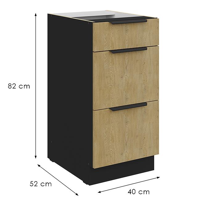 Konyhaszekrény Cremona Bl 40d 3s Bb