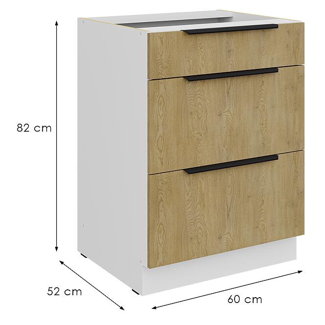 Konyhaszekrény Cremona Wh 60d 3s Bb