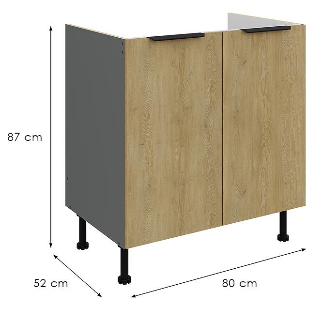 Konyhaszekrény Cremona Ant 80zl 2f Bb