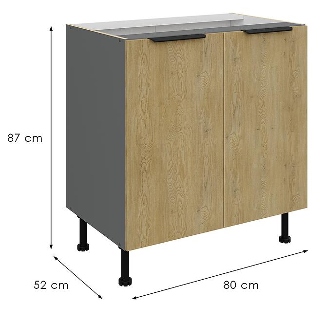 Konyhaszekrény Cremona Ant 80d 2f Bb