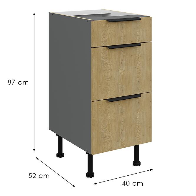 Konyhaszekrény Cremona Ant 40d 3s Bb