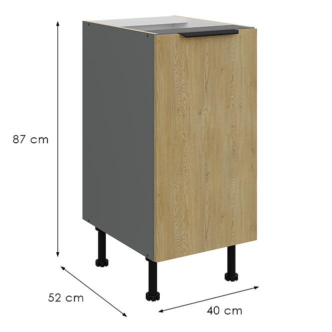 Konyhaszekrény Cremona Ant 40d 1f Bb