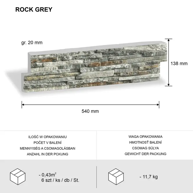 Betonkő Rock Grey