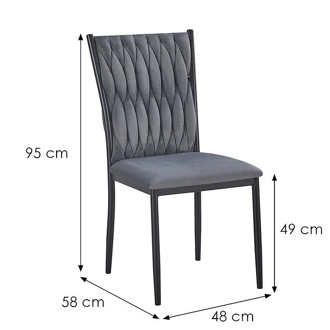 Szék Glamour 12511 szürke,2