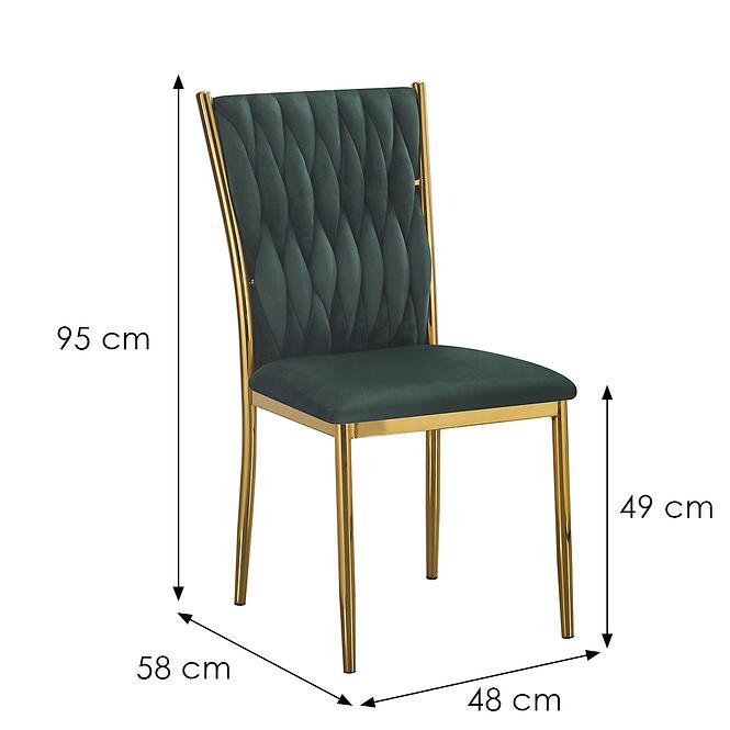 Szék Glamour 12510 zöld/aranysárga,2