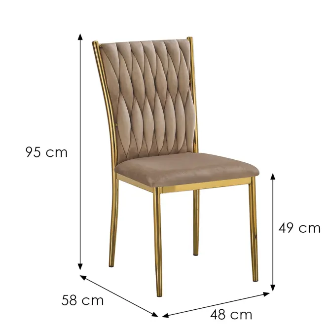 Szék Glamour 12512 bézs/aranysárga,2
