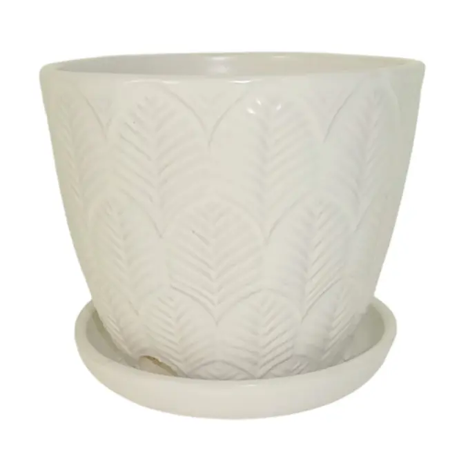 Virágcserép R954-5.5SC-MW 14x14x12 cm fehér