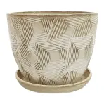Virágcserép R991-5.5SC-HZY 14x14x11,5 cm bézs