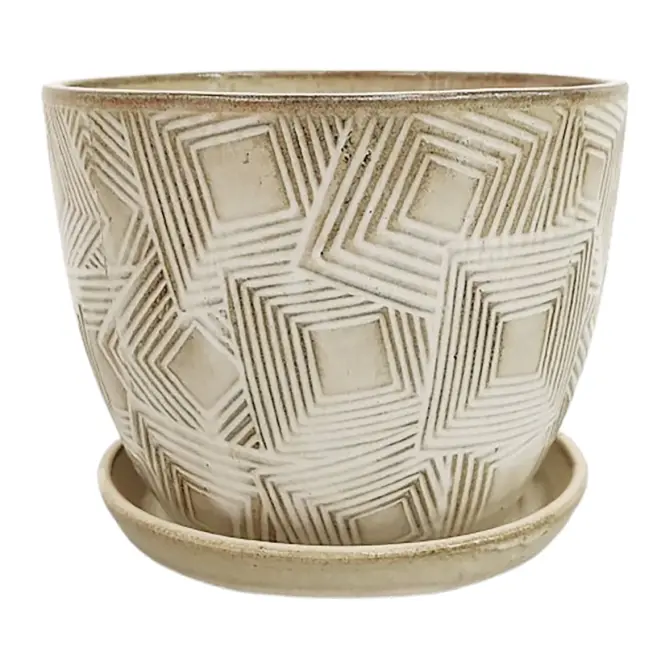 Virágcserép R991-7.5SC-HZY 19,5x19,5x16 cm bézs