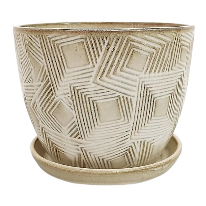 Virágcserép R991-7.5SC-HZY 19,5x19,5x16 cm bézs