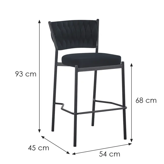 Bárszék Glamour 12514 fekete