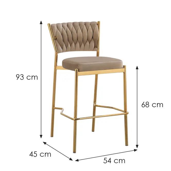 Bárszék Glamour 12515 bézs/arany