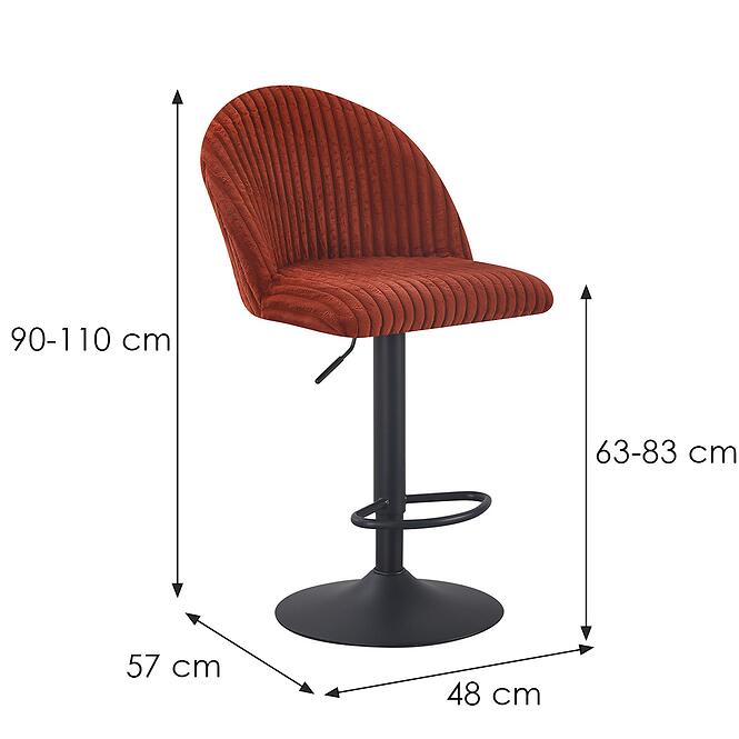 Bárszék Reese 12506 terrakotta,2