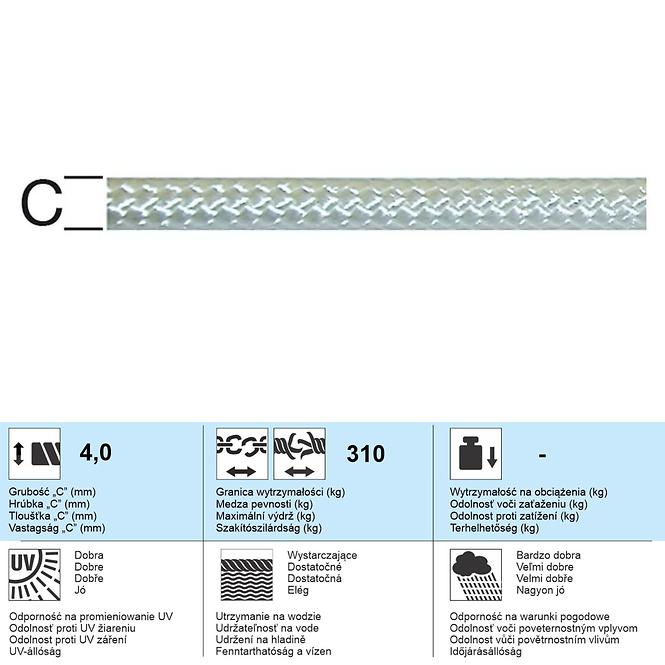 4 mm-es fehér indítózsinór