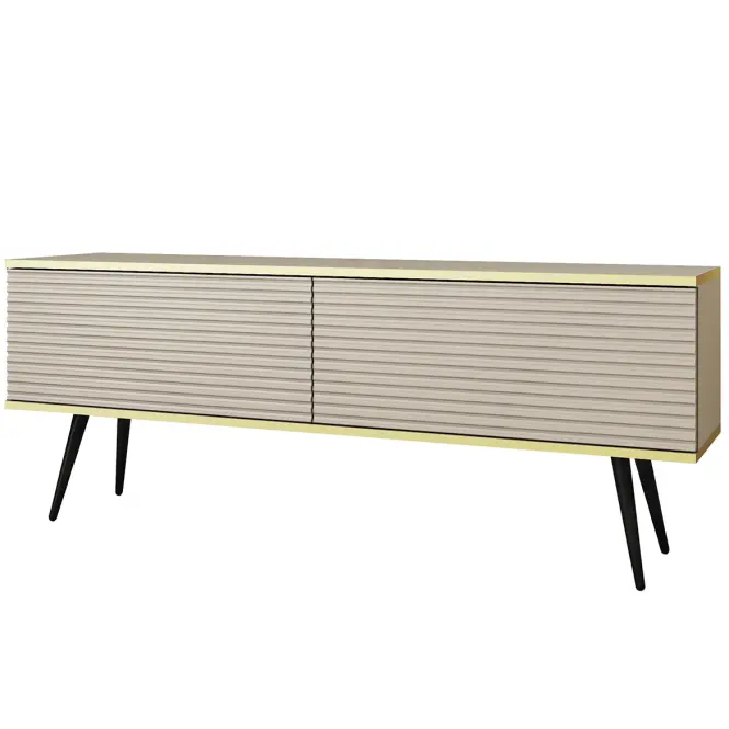 Szekrény RTV Oro Mdf Hornyolás 135 Nélkül+ Fekete lábak