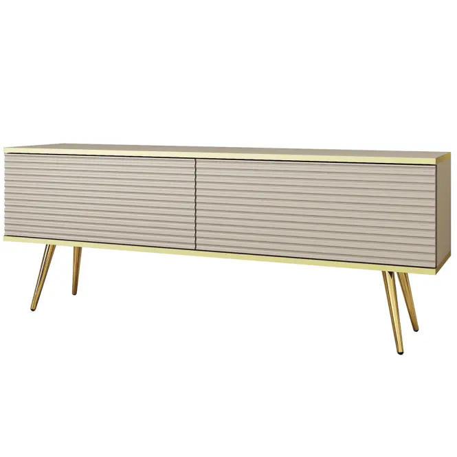 Szekrény RTV Oro Mdf Hornyolás 135 Nélkül+ Fekete lábak,3