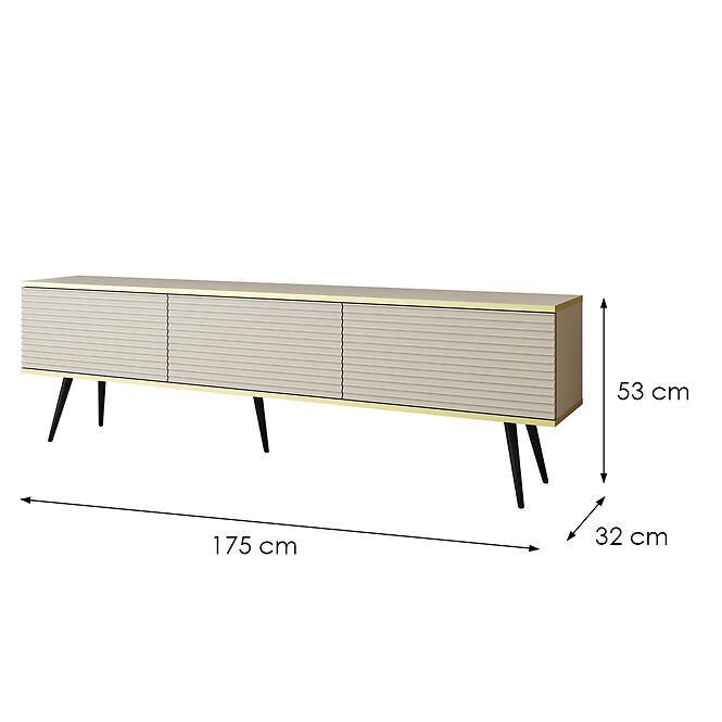 Szekrény RTV Oro Mdf Hornyolás 175 Nélkül+ Fekete lábak,2