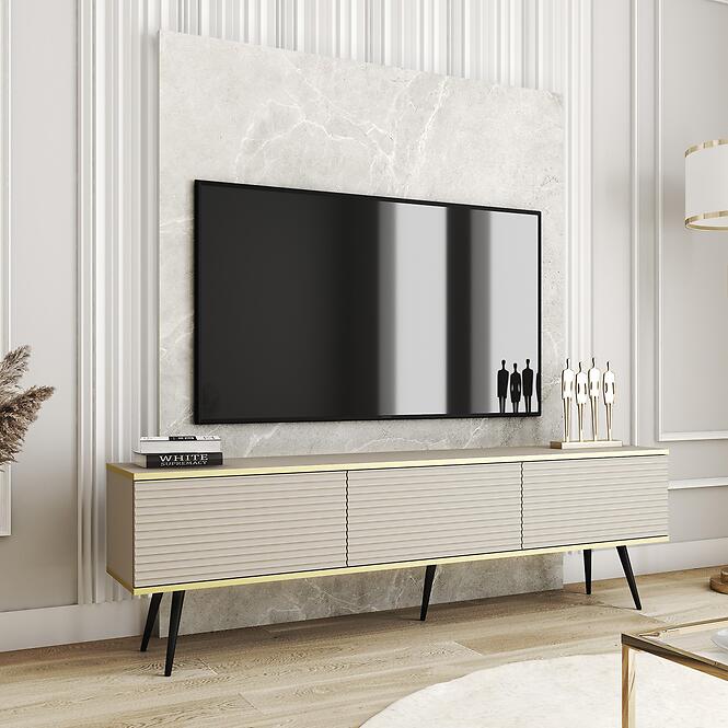 Szekrény RTV Oro Mdf Hornyolás 175 Nélkül+ Fekete lábak,4