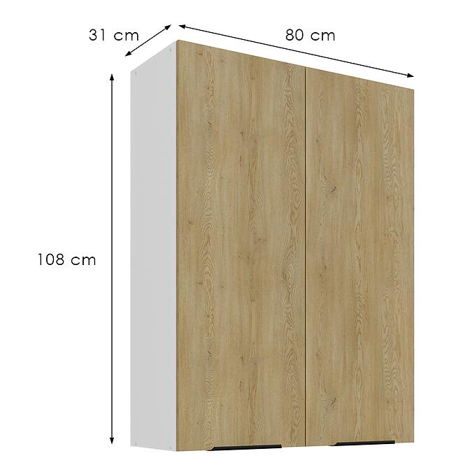 Konyhaszekrény Cremona Wh 80g-108 2f,3