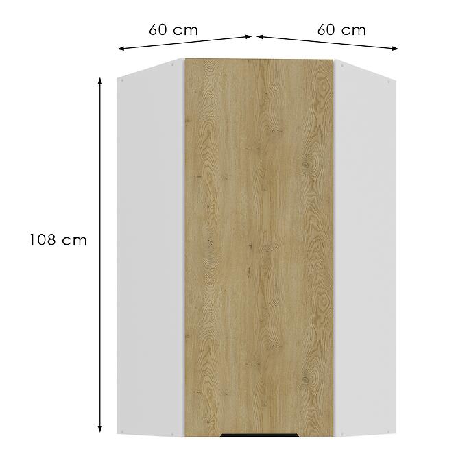 Konyhaszekrény Cremona Wh 60x60 Gn-108 1f (45°),3