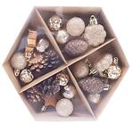 25 darabos karácsonyi gömb készlet 5 cm + 4,5 cm + 3 cm mix b25zlbr