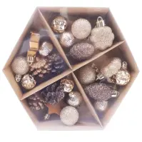 25 darabos karácsonyi gömb készlet 5 cm + 4,5 cm + 3 cm mix b25zlbr