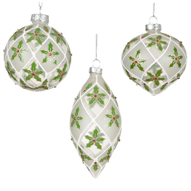 Karácsonyi üveggömb 8 cm fehér 9129671,5