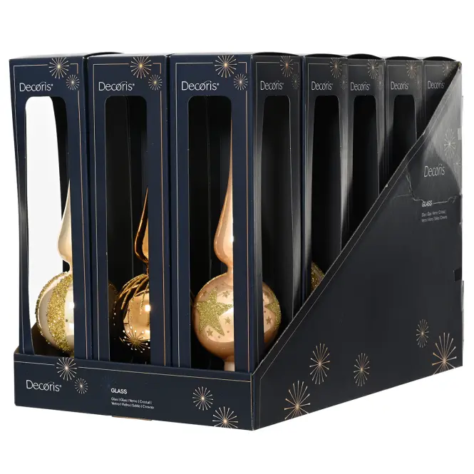 Üveg csúcsdísz karácsonyfára mix 31 cm 9170206