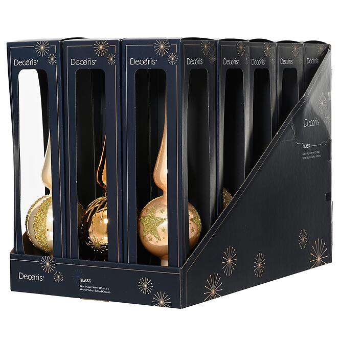 Üveg csúcsdísz karácsonyfára mix 31 cm 9170206,9
