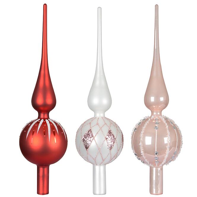 Üveg csúcsdísz karácsonyfára mix 31 cm 9170238,4