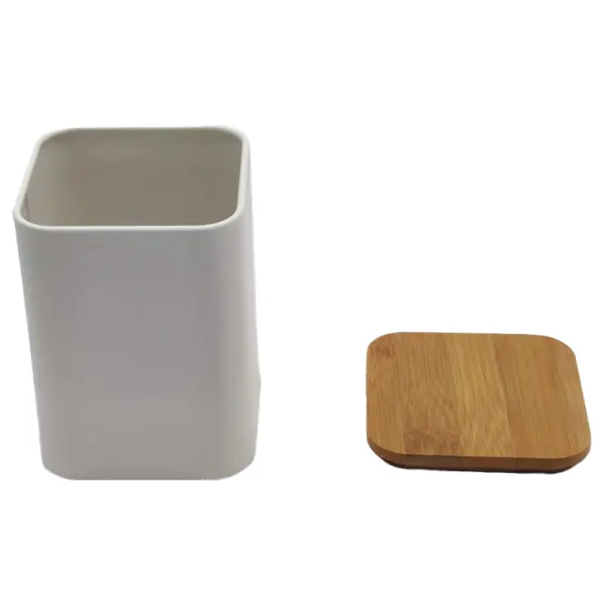 Konténer bambusz fedéllel white FTC698 9x9x13,5h cm