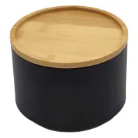Konténer bambusz fedéllel FTC700-A black ø13x9 cm