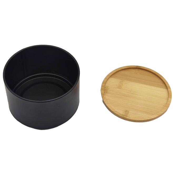 Konténer bambusz fedéllel FTC700-A black ø13x9 cm,2