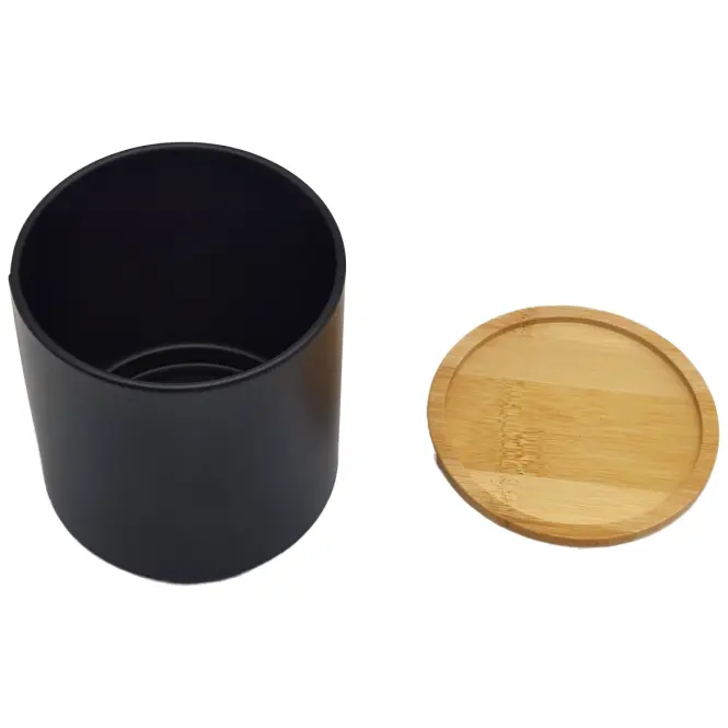 Konténer bambusz fedéllel FTC700-B black ø11x12,2 cm