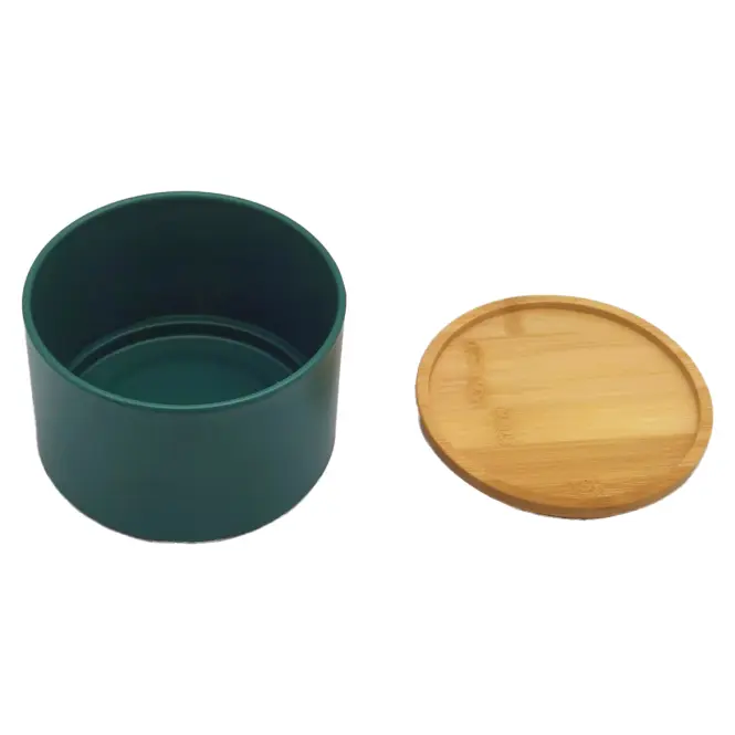 Konténer bambusz fedéllel FTC700-A dark green ø13x9 cm