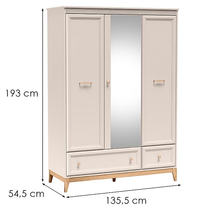 Szekrény Windsor 15W kasmír/natúr tölgy,2