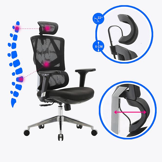 Irodai szék Angel Dakota 2.0 Fekete,8