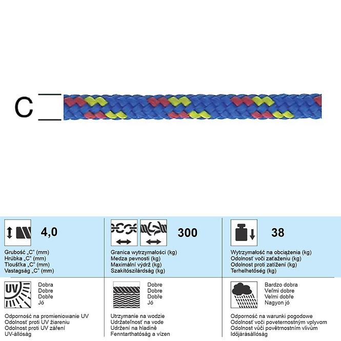 PP-zsinór belső maggal 4 mm kék