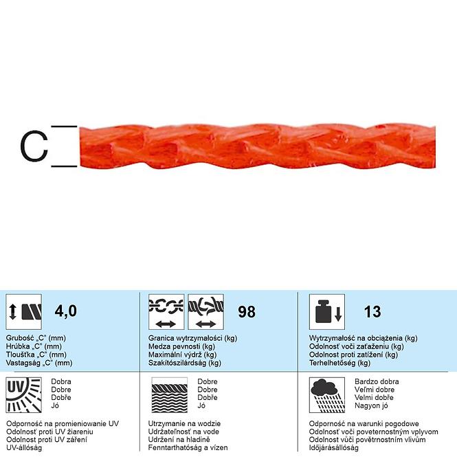 PP drótvörös szín 4 mm,2